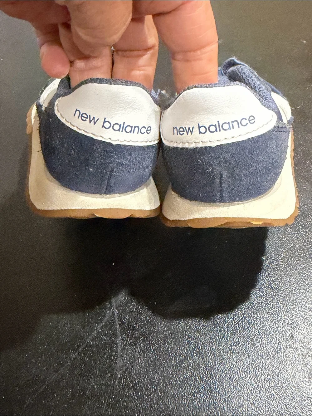 New Balance Navy and White Kids' Sneakers size 8